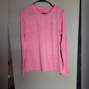 Under Armour Pink Long Sleeve T-Shirt, Size Large